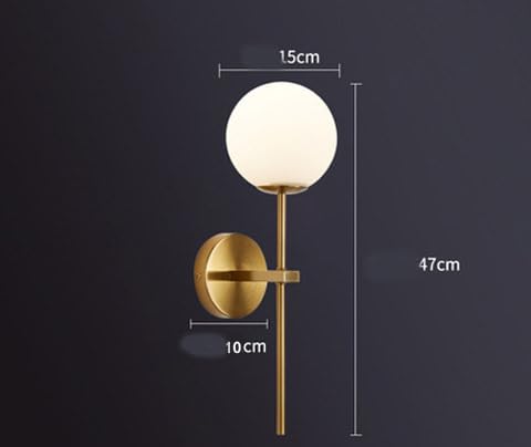 Gold Frost Glass American Glass Ball Wall Light