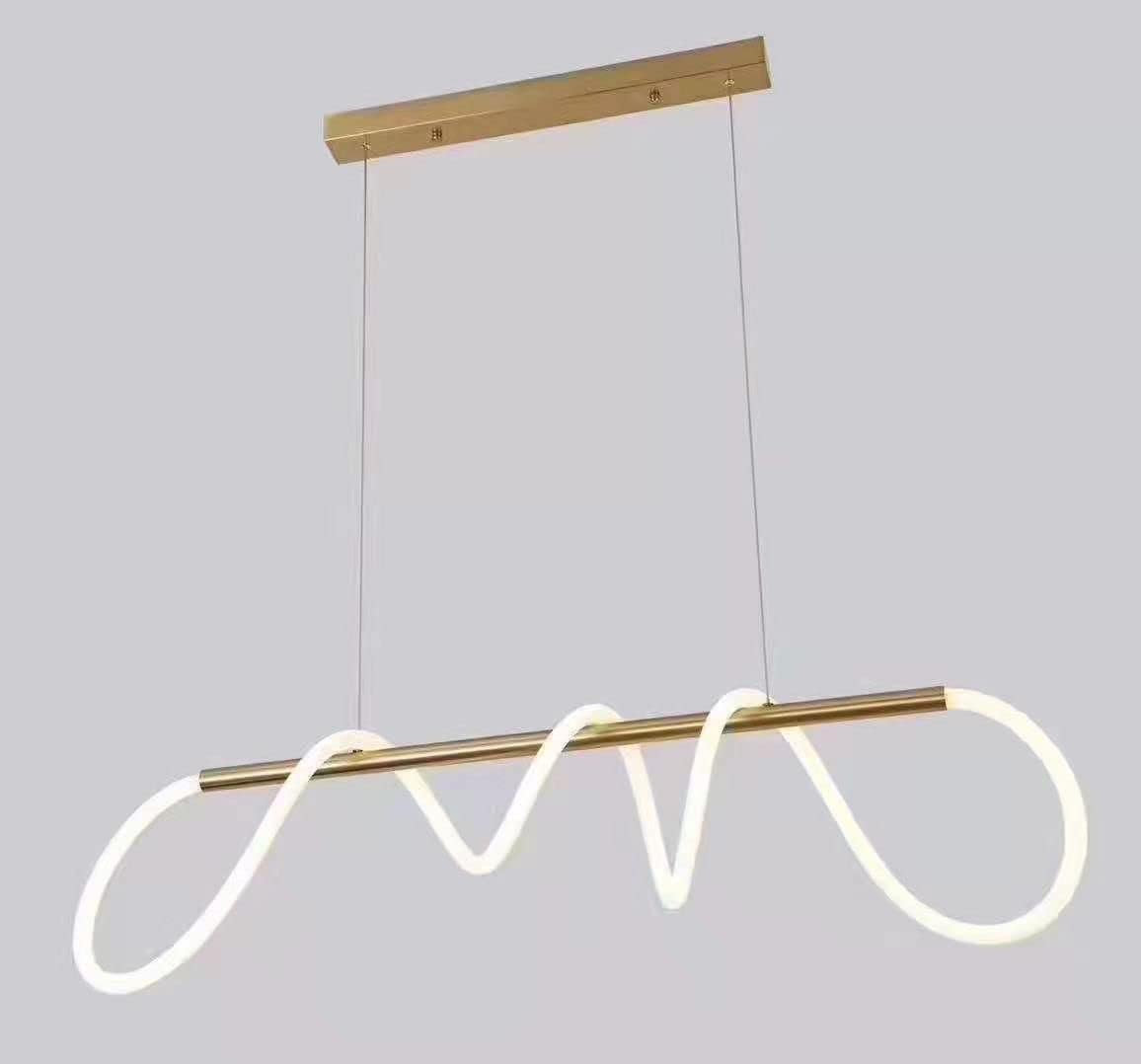 Gold Metallic Linear Hanging Light