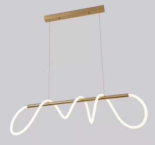 Gold Metallic Linear Hanging Light