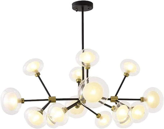 Mid Century Black Chandelier