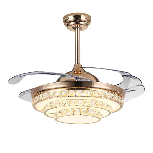 Ceiling Crystal Fan with Remote
