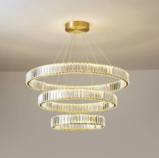 3 Ring Light Crystal Chandelier