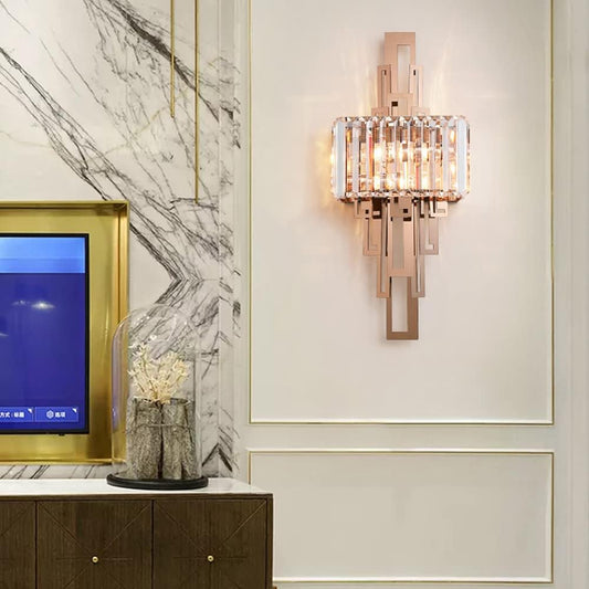 Crystal Rose Gold Wall Lamp
