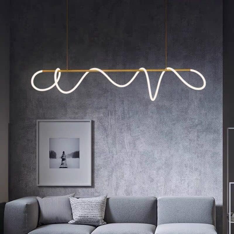 Gold Metallic Linear Hanging Light