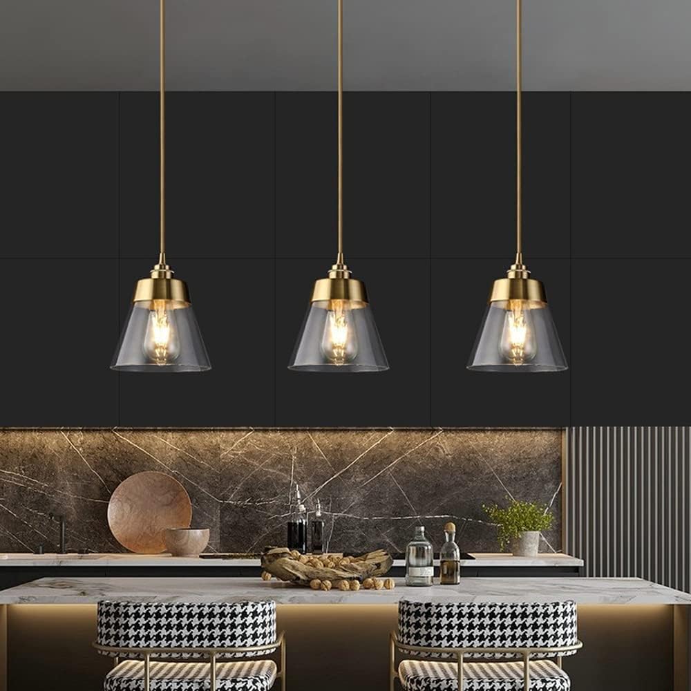 Contemporary Copper Glass Hanging Lamps