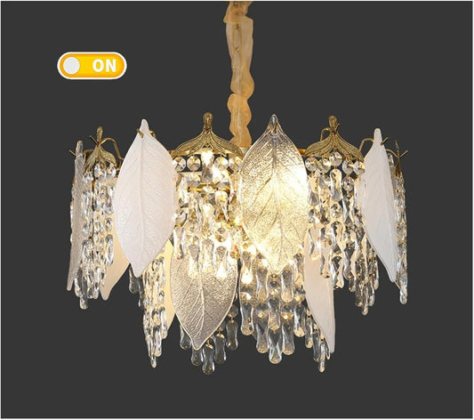 Porcelain Leaves Glass Chandeliers