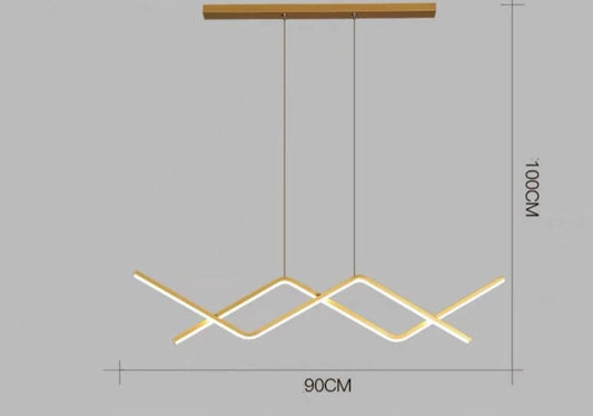 Gold Body Hanging Linear Chandelier