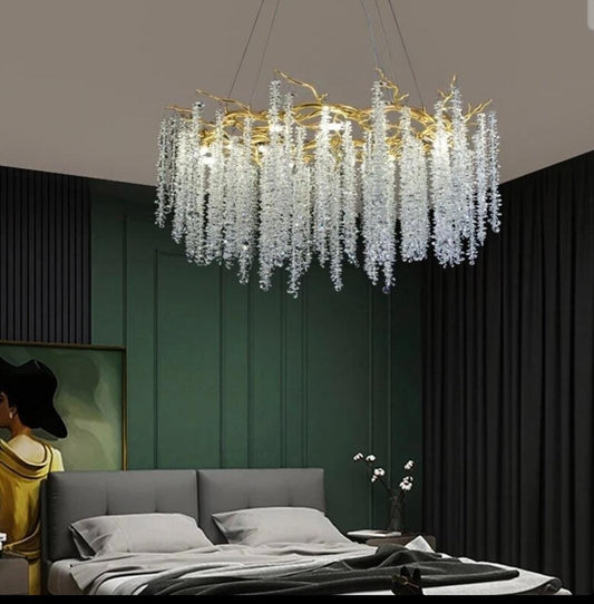 Golden Branch Crystal Pendant