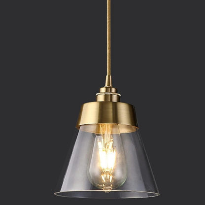 Contemporary Copper Glass Hanging Lamps