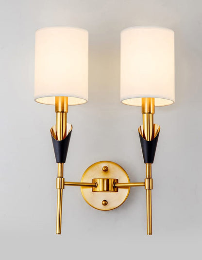 Gold Black Shade Wall Light Metal - Warm White