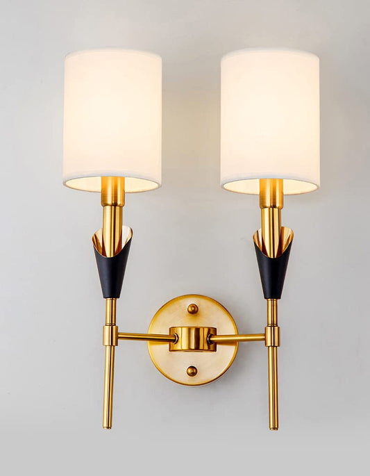 Gold Black Shade Wall Light Metal - Warm White
