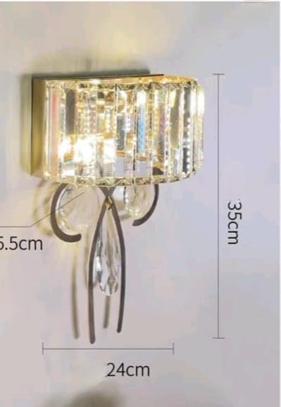 Antique Brass Finish Bow Shape Crystal Wall Lamp