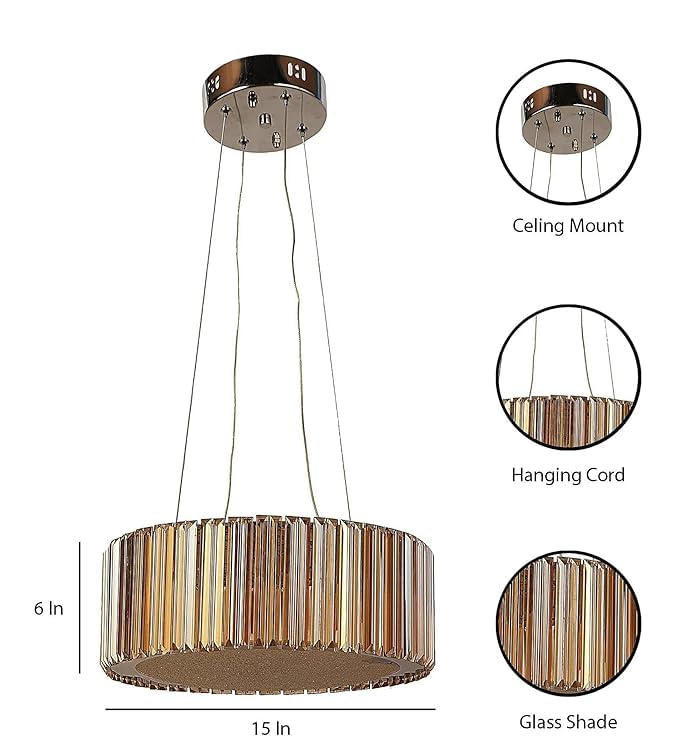 Crystal Gold Finish Pendant Light