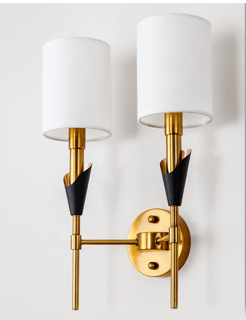 Gold Black Shade Wall Light Metal - Warm White