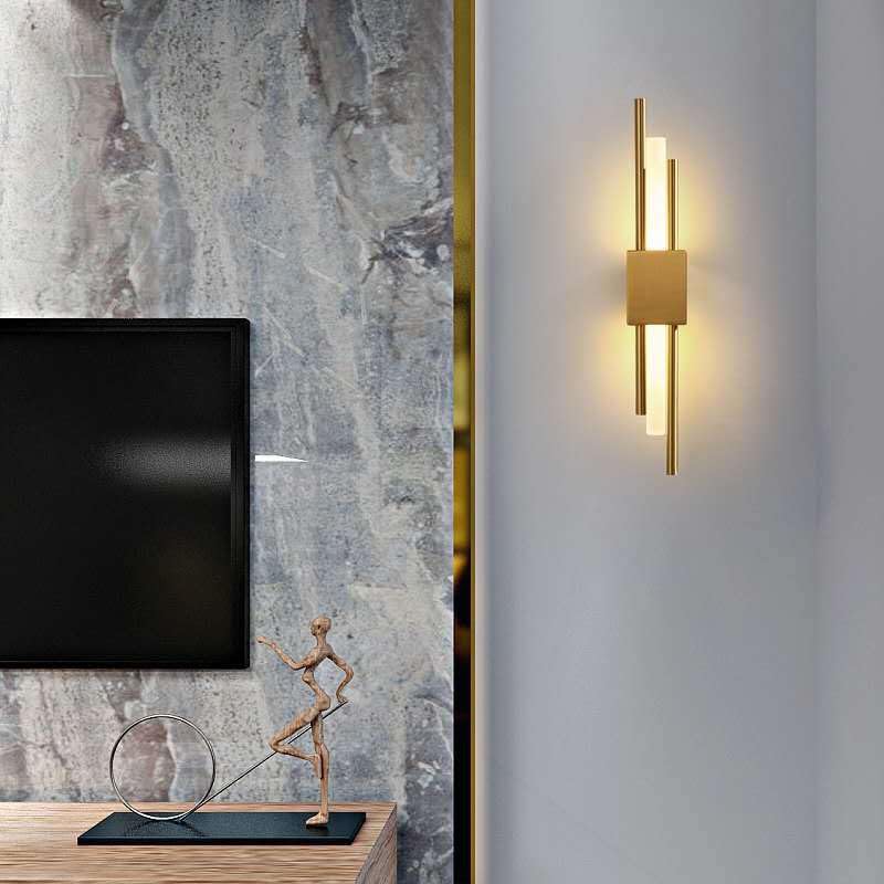 Luxury Art LED Gold Pipe Acrylic Wall Light