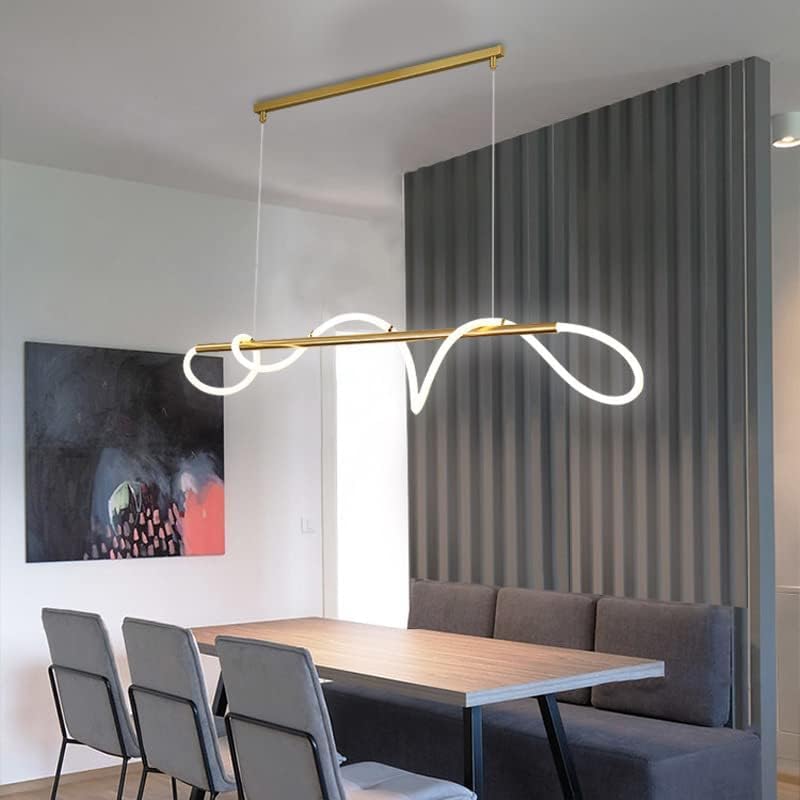 Gold Metallic Linear Hanging Light