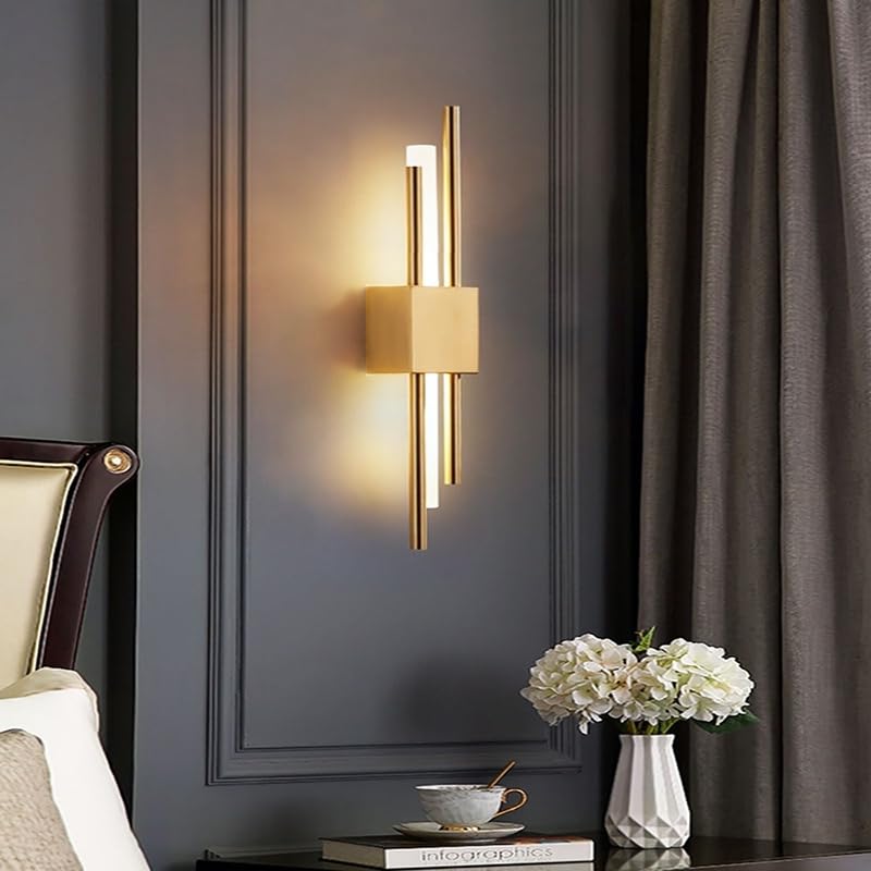 Luxury Art LED Gold Pipe Acrylic Wall Light