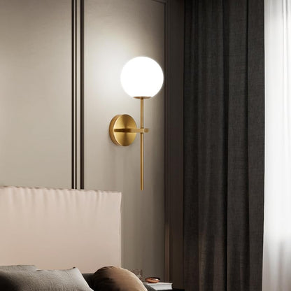 Gold Frost Glass American Glass Ball Wall Light