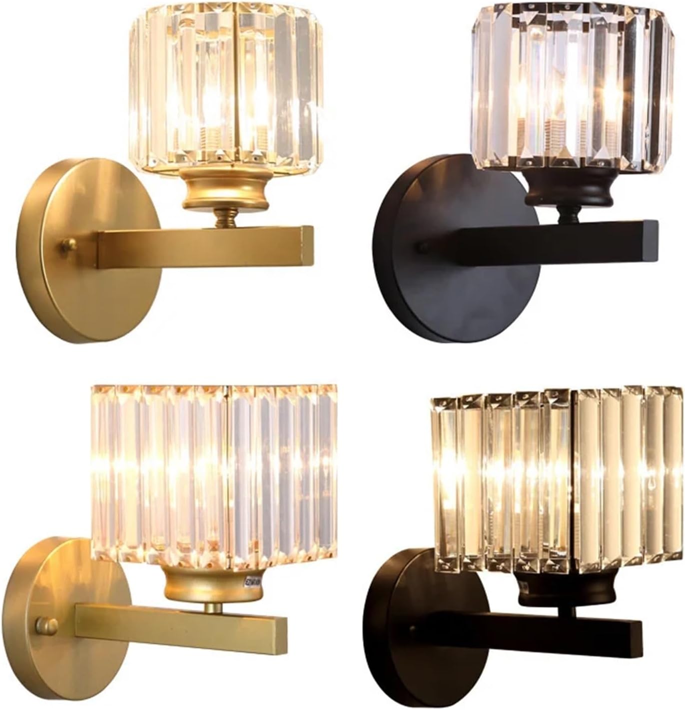 Elegant Crystal & Brass Wall Lamp