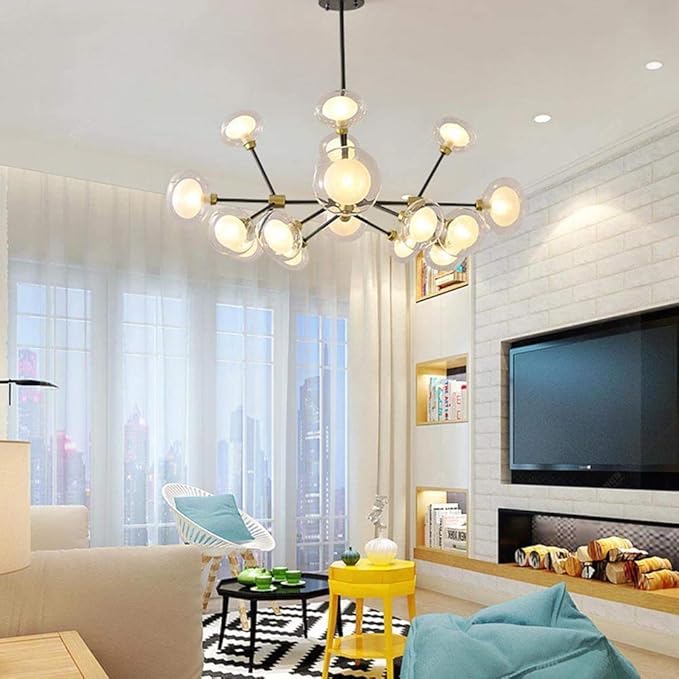 Mid Century Black Chandelier