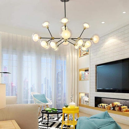 Mid Century Black Chandelier