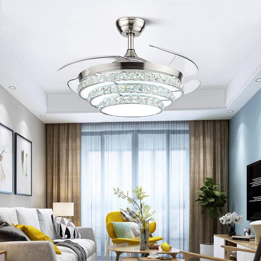 Ceiling Crystal Fan with Remote