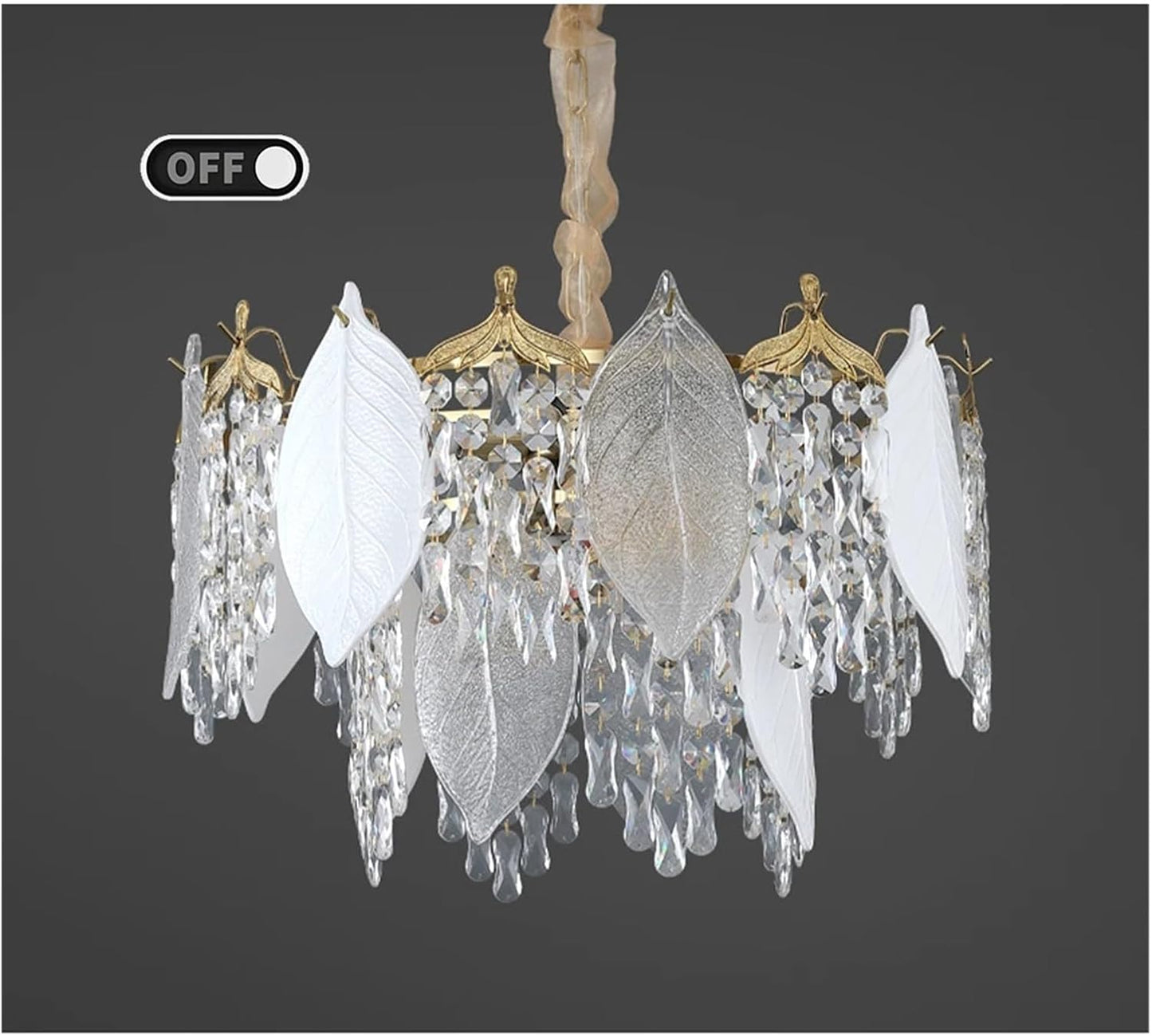 Porcelain Leaves Glass Chandeliers
