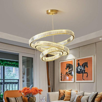 3 Ring Light Crystal Chandelier