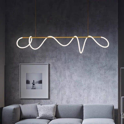 Gold Metallic Linear Hanging Light