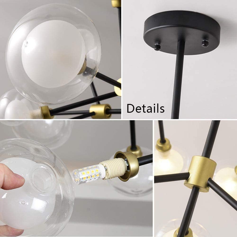 Mid Century Black Chandelier
