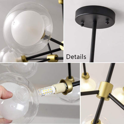 Mid Century Black Chandelier