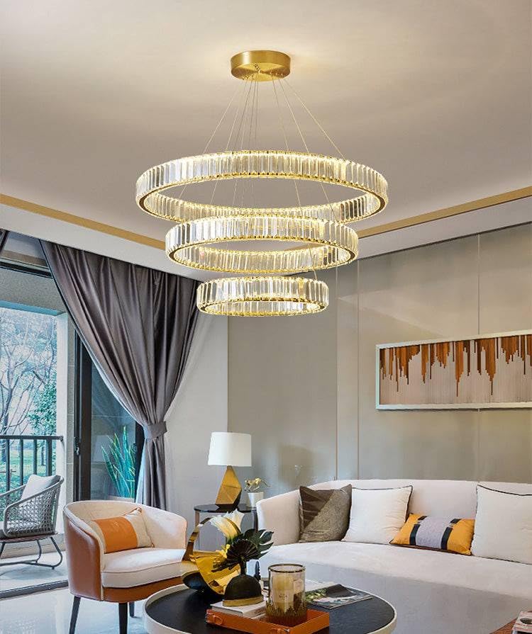 3 Ring Light Crystal Chandelier