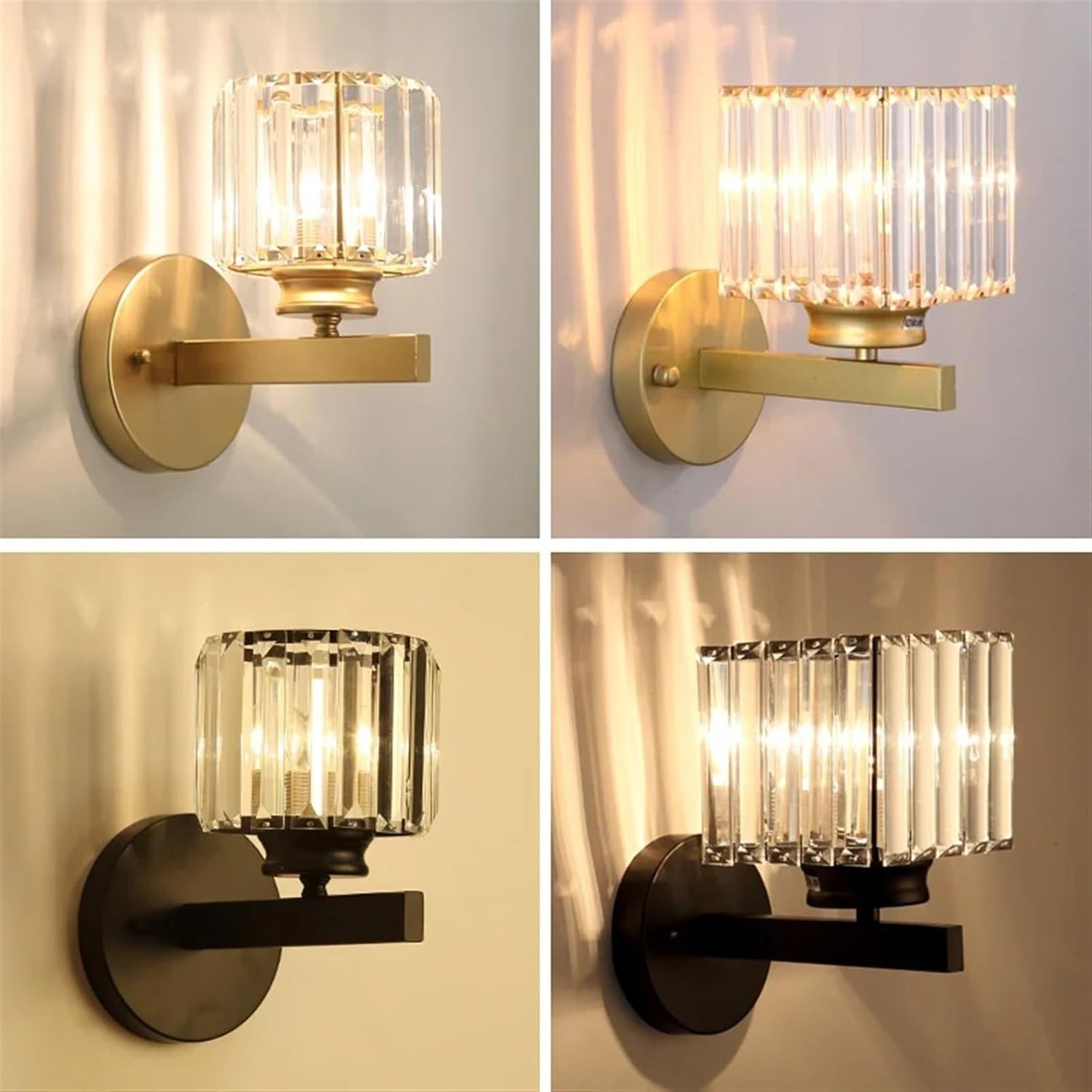 Elegant Crystal & Brass Wall Lamp