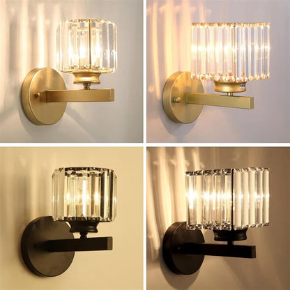 Elegant Crystal & Brass Wall Lamp