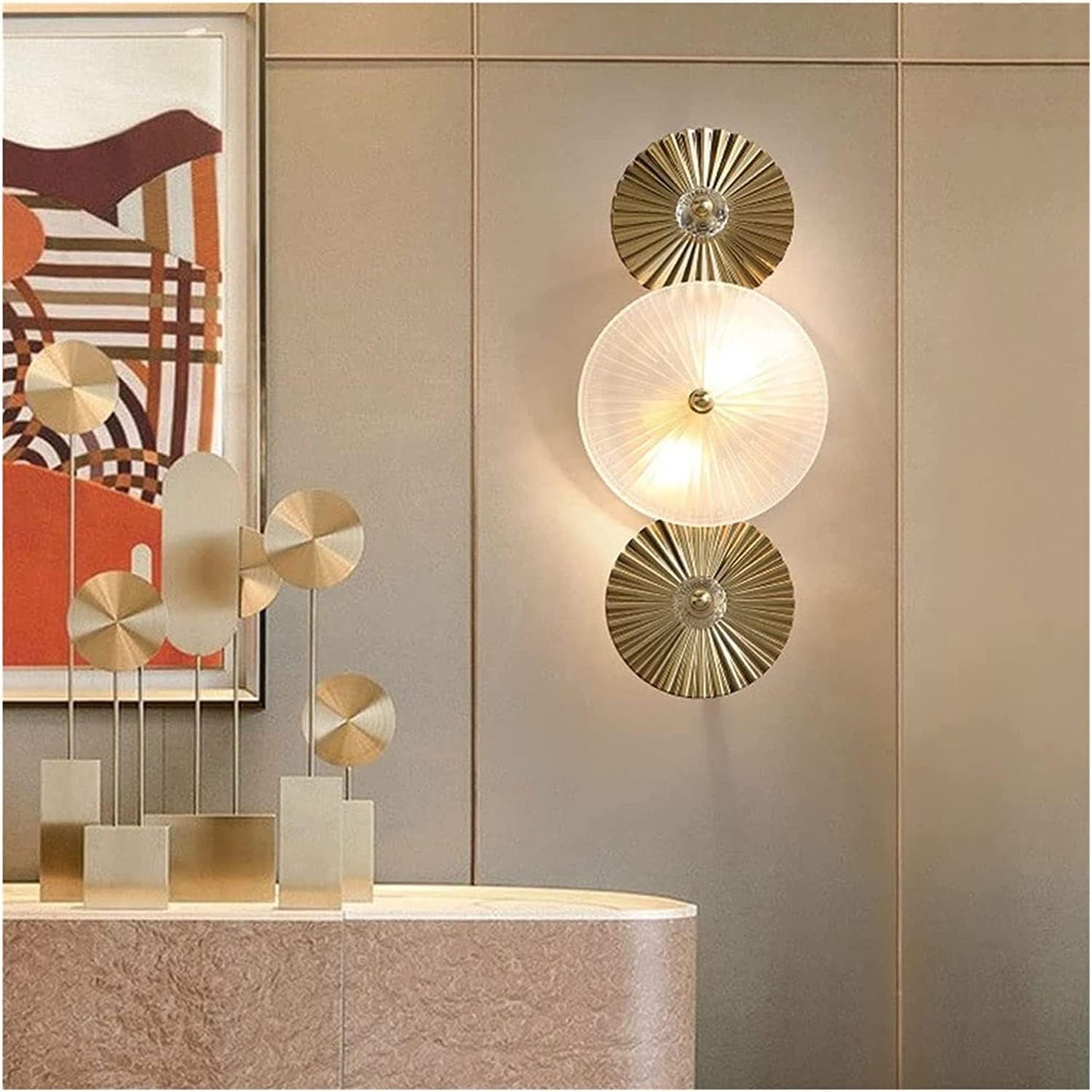 Lotus Leaf Gold Metal Wall Light