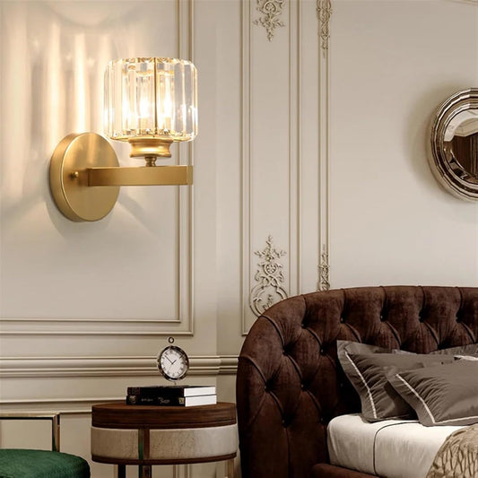Elegant Crystal & Brass Wall Lamp