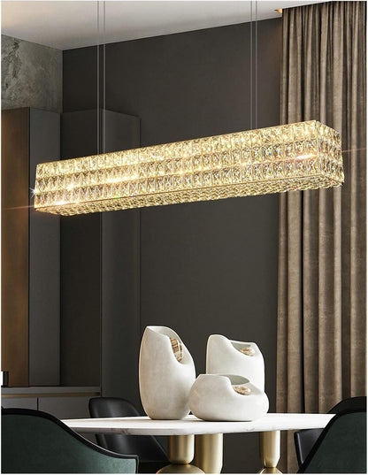 Glossy Crystal Rectangular Lamp Chandelier