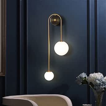 U-Shape Linear with Milk Glass Shade Wall Lamp