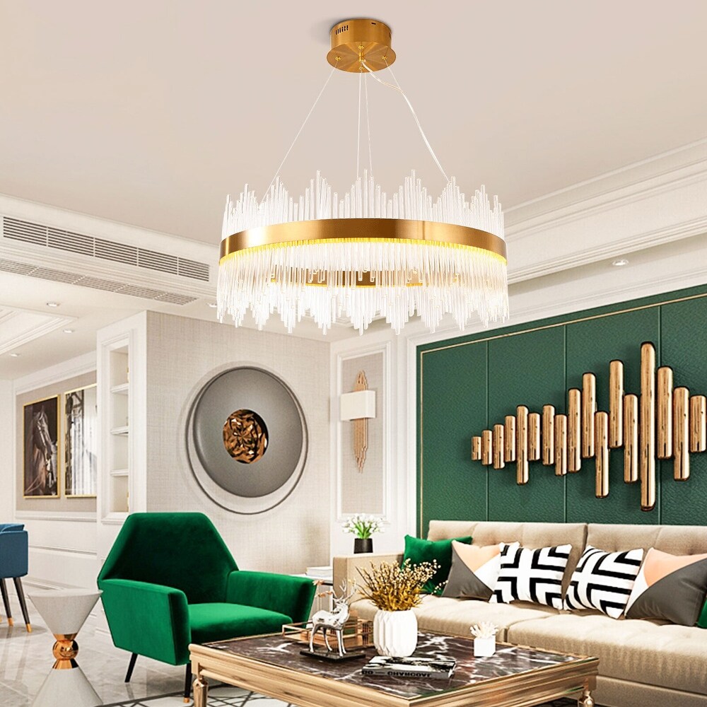 Glam Gold Crystal Chandelier