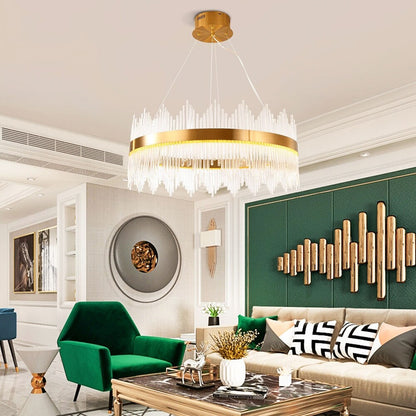Glam Gold Crystal Chandelier