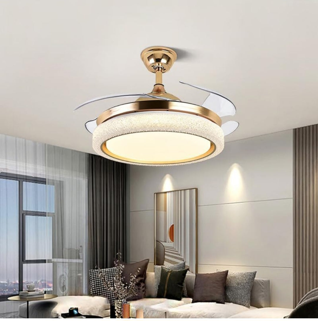 Goldeb Modern Ceiling Fan Chandelier with Remote