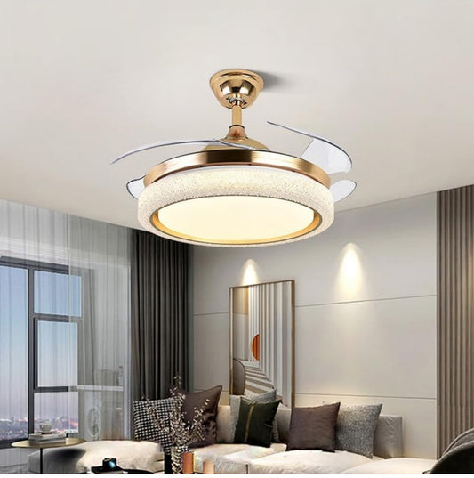 Goldeb Modern Ceiling Fan Chandelier with Remote