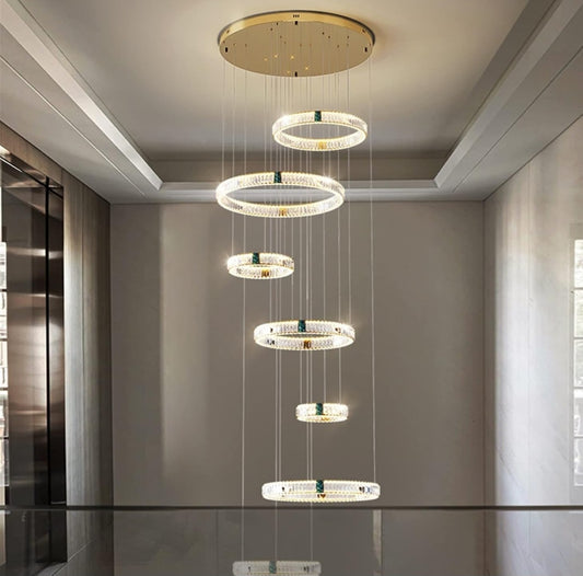 Crystal Chandelier Lighting- 6 Rings
