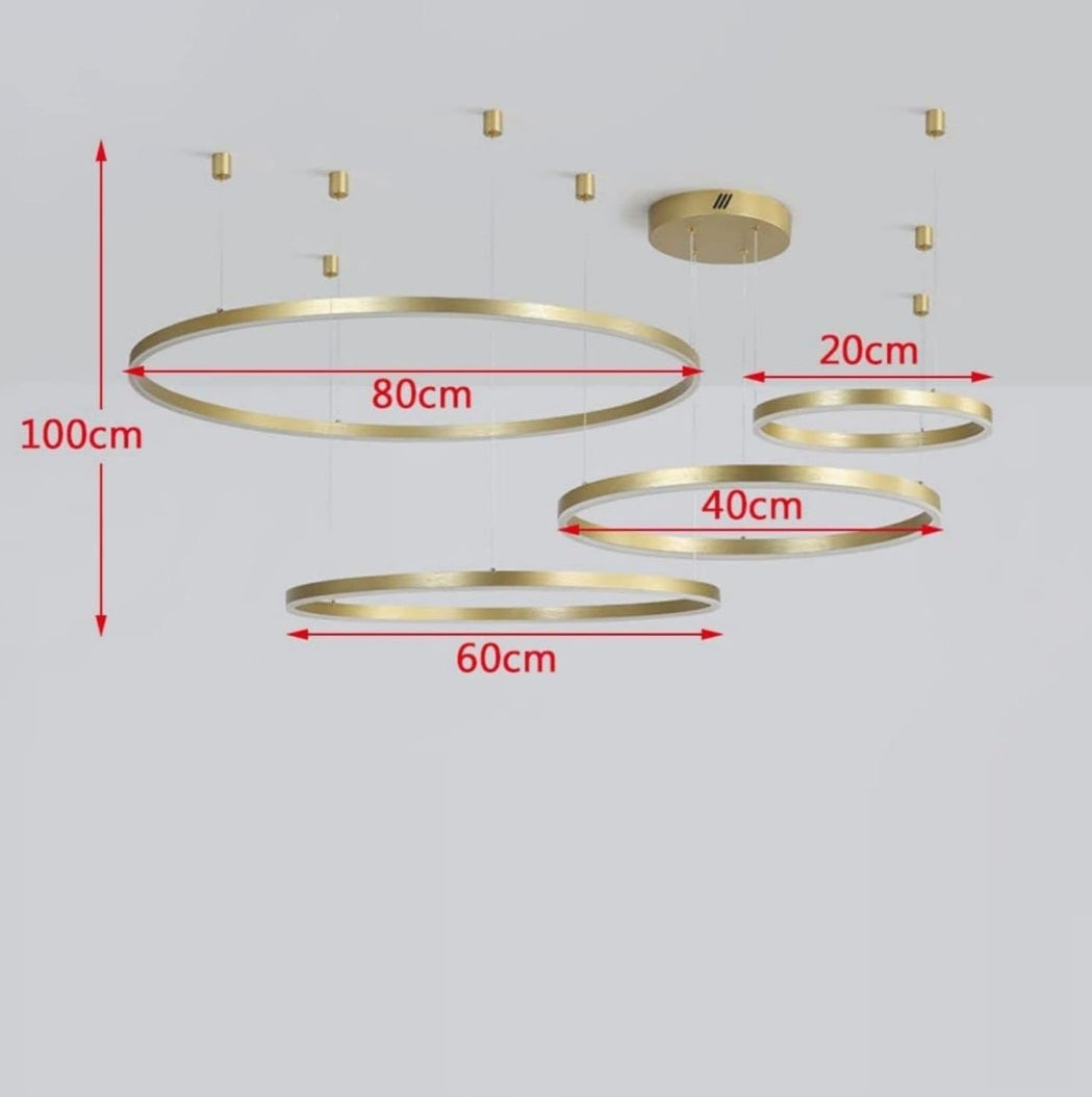 Metal LED Pendant Chandelier 4 Rings