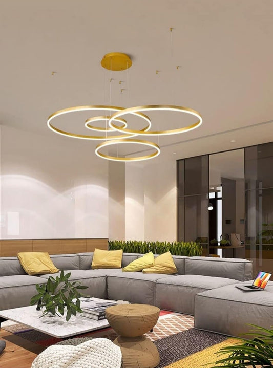 Metal LED Pendant Chandelier 4 Rings