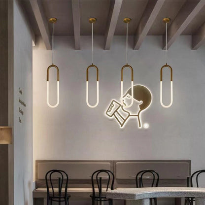 Round-rectangular Hanging Light