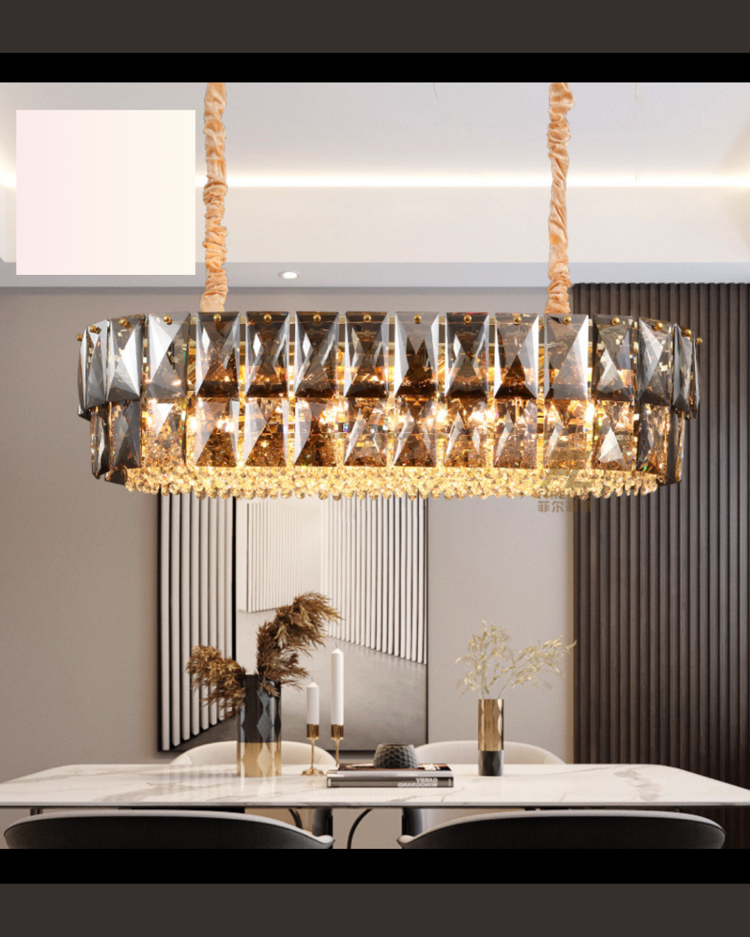 Amber Crystal pendant Chandelier