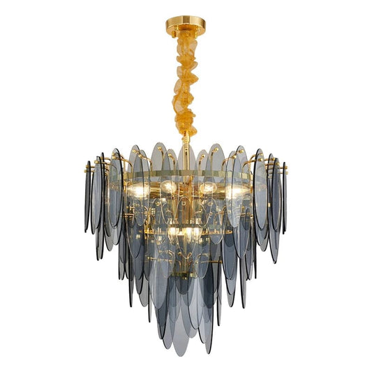 Art Postmodern Glass & Iron LED Chandelier