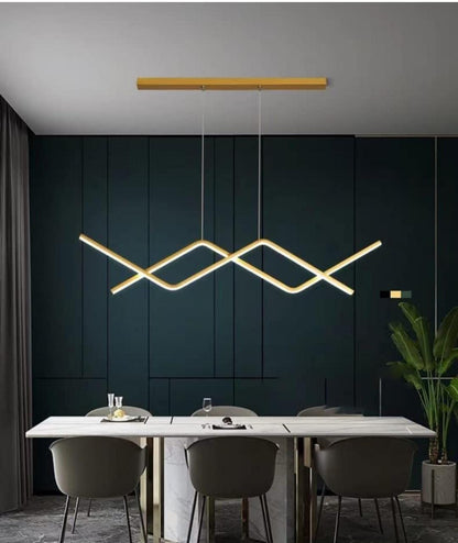 Gold Body Hanging Linear Chandelier