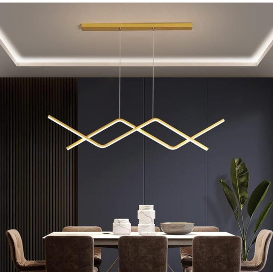 Gold Body Hanging Linear Chandelier